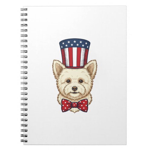 Patriotic Dog Top Hat Vintage Vector Design_1 Notebook