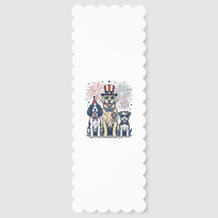 Patriotic Dog Trio Vintage Engraving Shirt Design_ Bookmarks