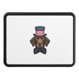 Patriotic Dog Vintage Engraving Shirt Design_1 Hitch Cover