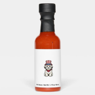 Patriotic Dog Vintage Engraving Vector Design_1 Hot Sauces