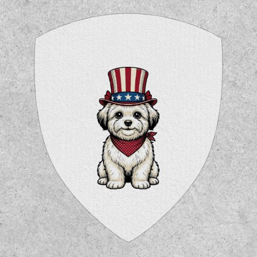 Patriotic Dog Vintage Engraving Vector Design_1 Patch
