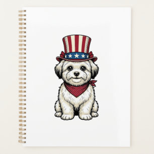 Patriotic Dog Vintage Engraving Vector Design_1 Planner