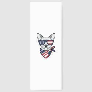 Patriotic Dog with Flag Sunglasses Vintage Vector  Bookmarks
