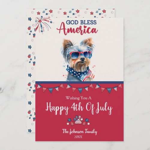 Patriotic Dog_Yorkie Holiday Card