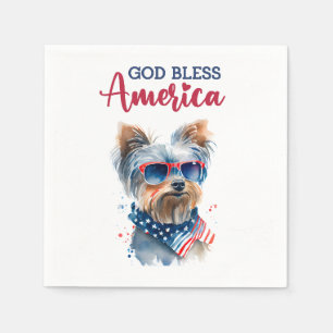Patriotic Dog-Yorkie Napkins