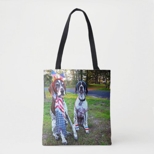 Patriotic Dogs  Fireworks All_Over_Print Tote Bag