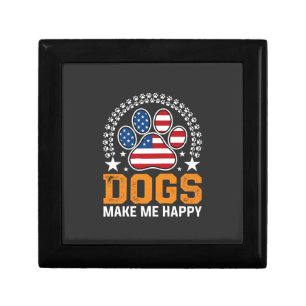Patriotic Dogs Paw Print Vector Gift Box
