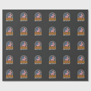 Patriotic Dogs Paw Print Vector Wrapping Paper