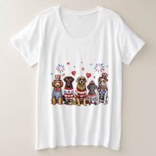 Patriotic Dogs Plus Size T-Shirt