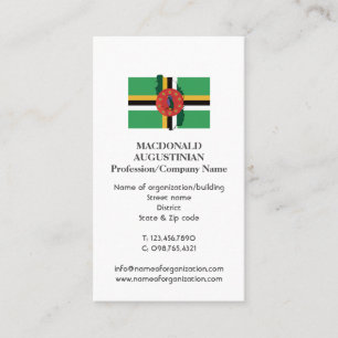 Patriotic   DOMINICA FLAG   Photo Business Card