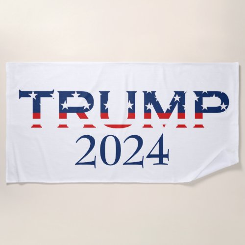 Patriotic Donald Trump 2024 Beach Towel