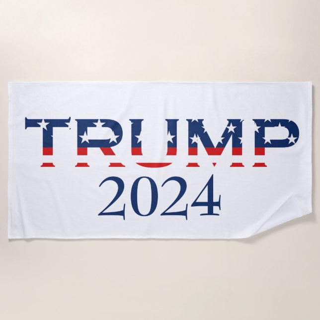 Patriotic Donald Trump 2024 Beach Towel (Front)