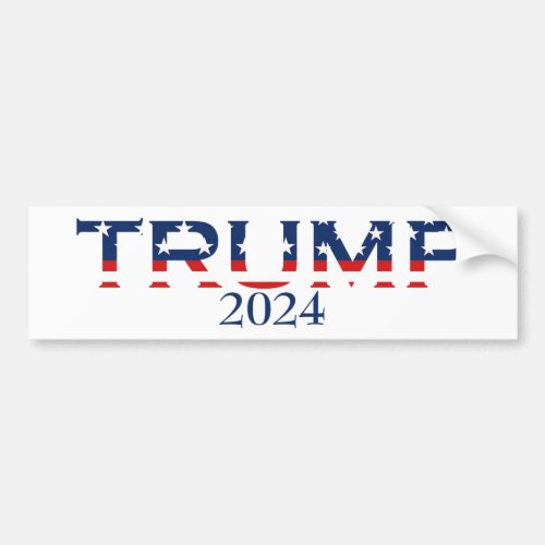 Patriotic Donald Trump 2024 Bumper Sticker