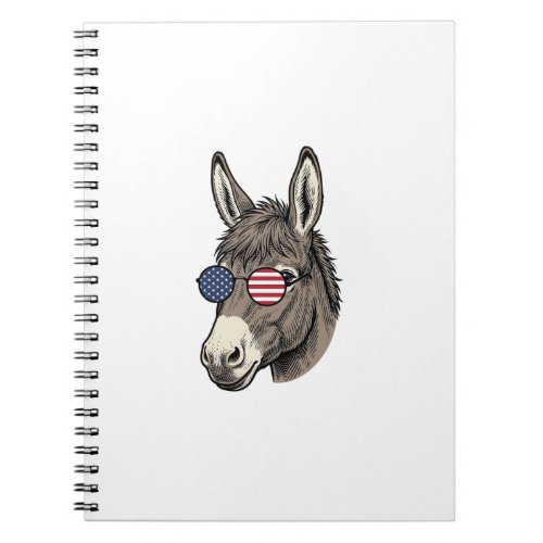Patriotic Donkey Sunglasses Vintage Shirt Design_1 Notebook
