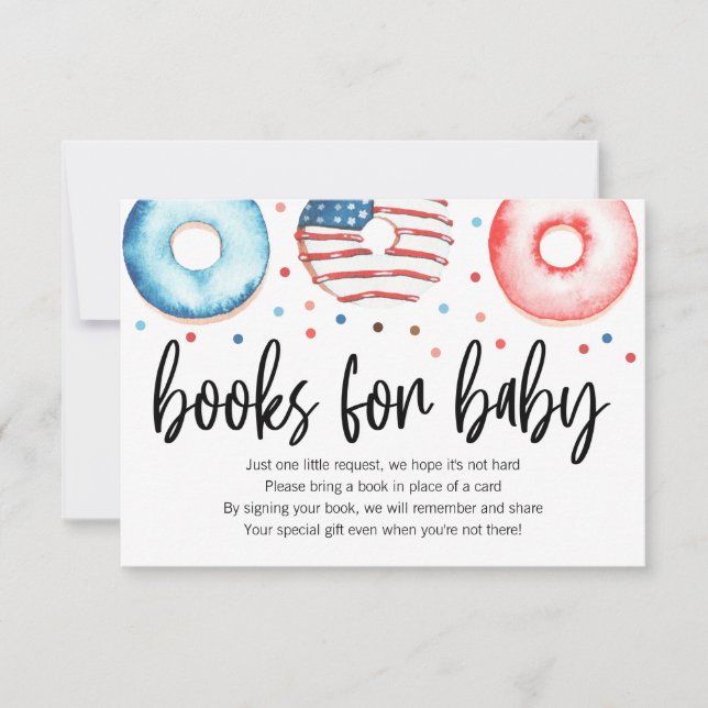 Patriotic Donut Baby Sprinkle Books for Baby Card (Front)