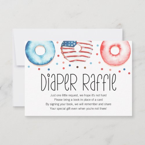 Patriotic Donut Baby Sprinkle Diaper Raffle Card