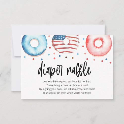 Patriotic Donut Baby Sprinkle Diaper Raffle Card