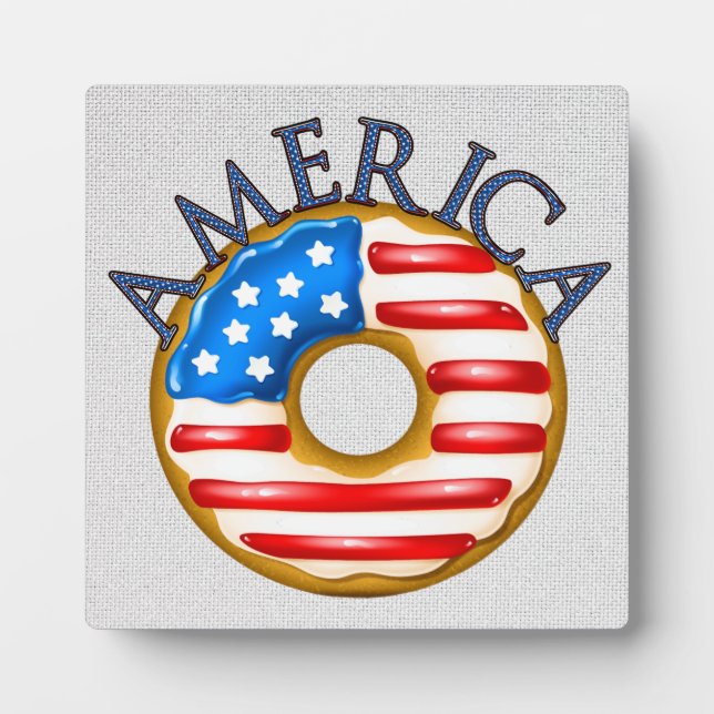 Patriotic Donut / Doughnut Plaque (Front)