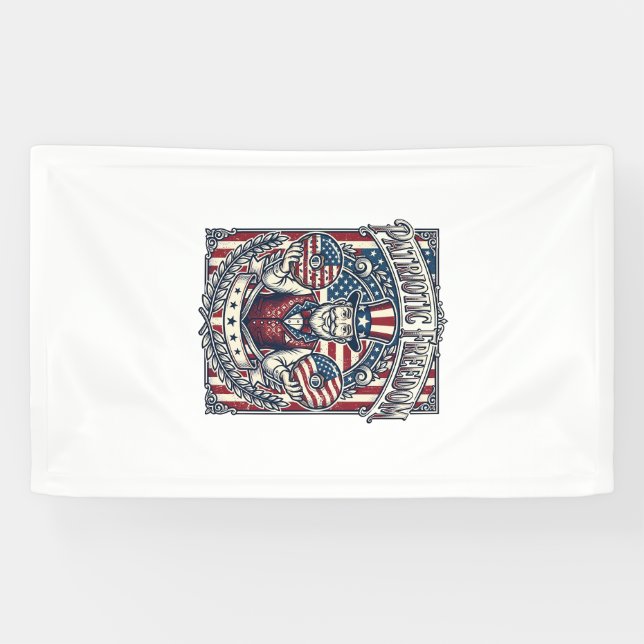 Patriotic Donut Lover Vector Graphic Tee_1 Banner (Horizontal)