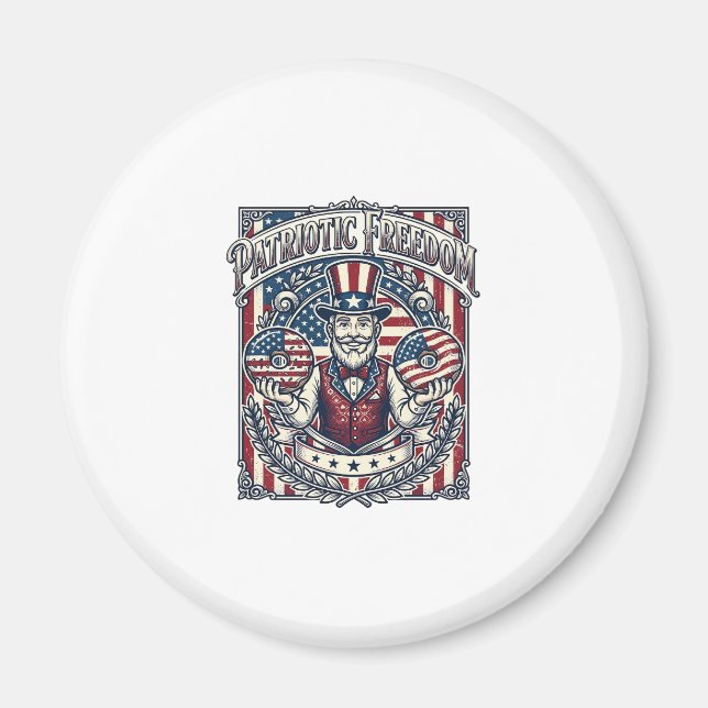 Patriotic Donut Lover Vector Graphic Tee_1 Magnet (Front)