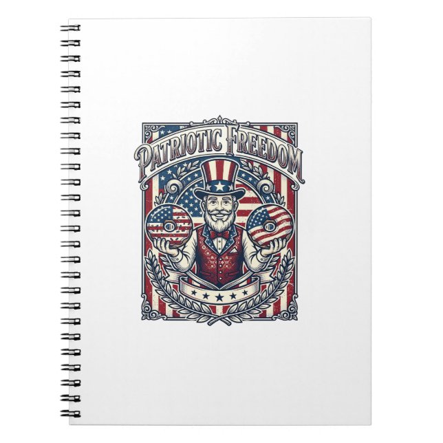 Patriotic Donut Lover Vector Graphic Tee_1 Notebook (Front)