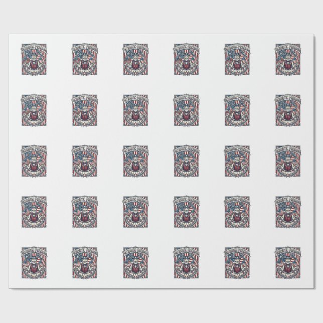Patriotic Donut Lover Vector Graphic Tee_1 Wrapping Paper (Flat)