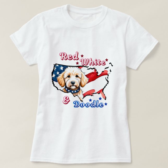 Patriotic Doodle Dog Shirt (Design Front)