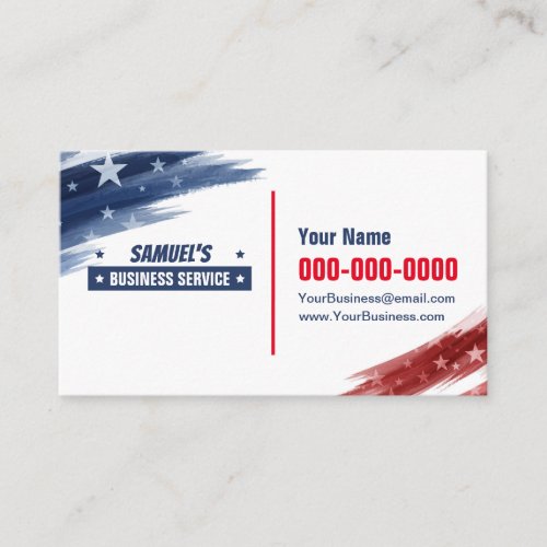 Patriotic Double Sided Small Business Cards