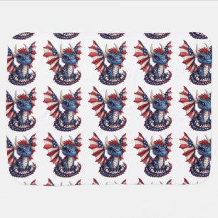 Patriotic Dragon Baby Blanket