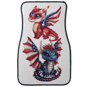 Patriotic Dragon Car Floor Mat