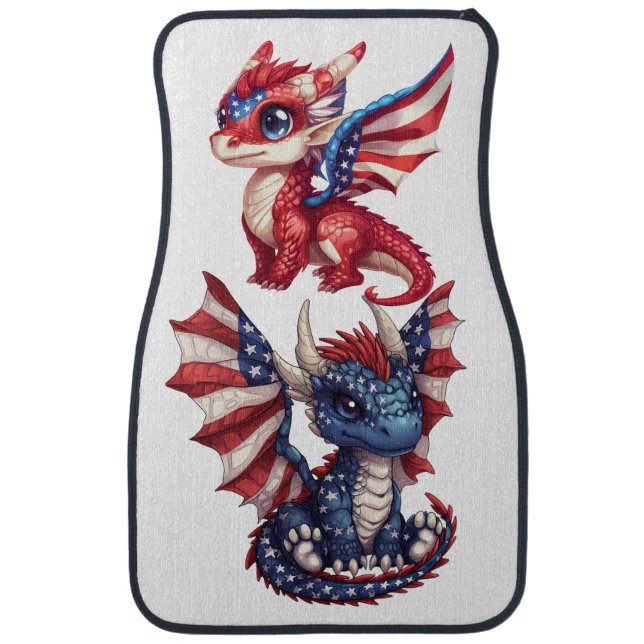 Patriotic Dragon Car Floor Mat (Front)