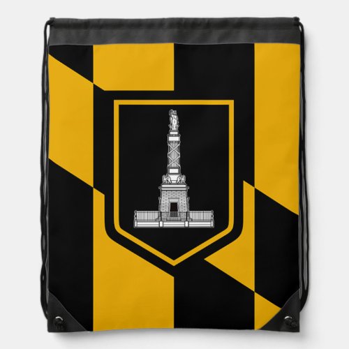 Patriotic drawstring backpack _ Flag of Baltimore