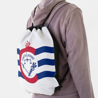 Patriotic drawstring backpack - Flag of Cincinnati