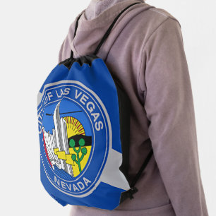 Patriotic drawstring backpack - Flag of Las Vegas