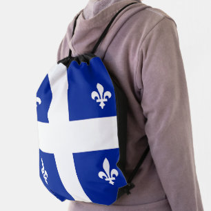 Patriotic drawstring backpack - Flag of Quebec