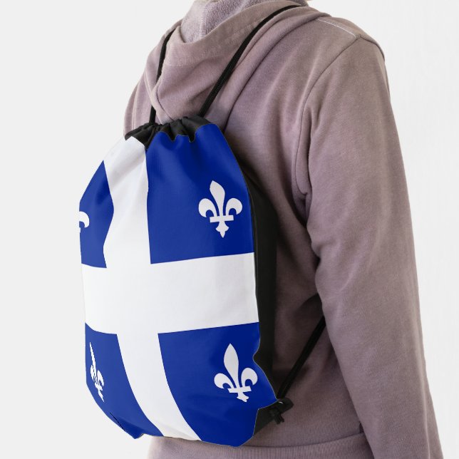 Patriotic drawstring backpack - Flag of Quebec (Insitu)