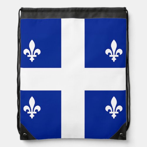 Patriotic drawstring backpack _ Flag of Quebec