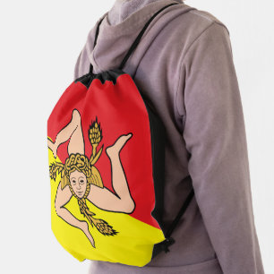 Patriotic drawstring backpack - Flag of Sicily