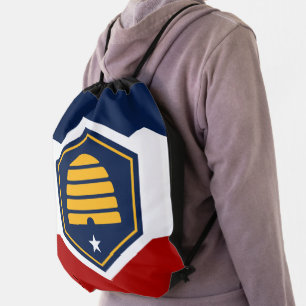 Patriotic drawstring backpack - Flag of Utah, USA