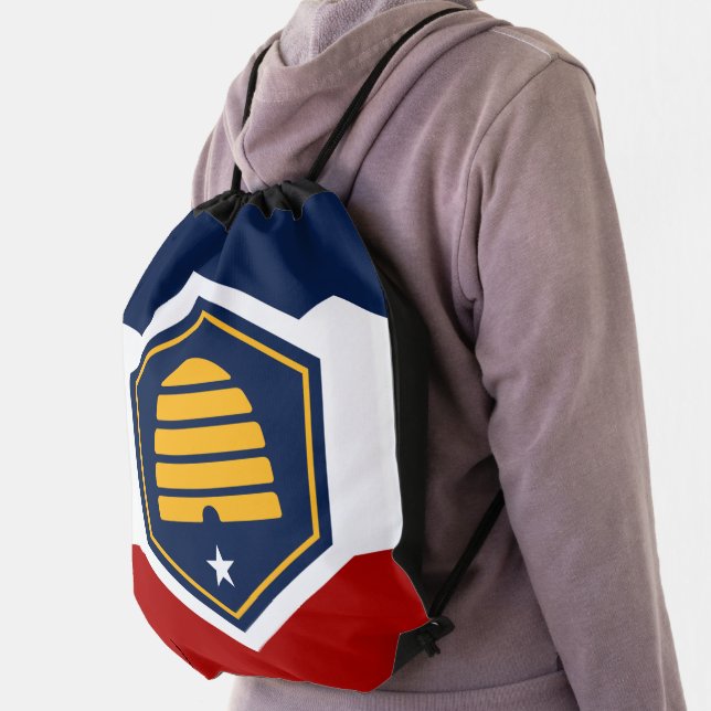 Patriotic drawstring backpack - Flag of Utah, USA (Insitu)