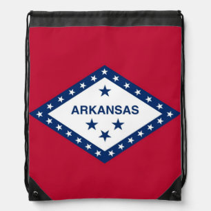 Patriotic drawstring backpack with Arkansas Flag