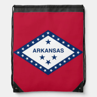 Patriotic drawstring backpack with Arkansas Flag
