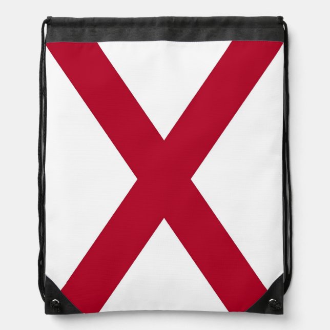 Patriotic drawstring backpack with Flag of Alabama (Front)