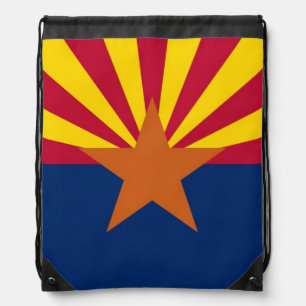 Patriotic drawstring backpack with Flag of Arizona