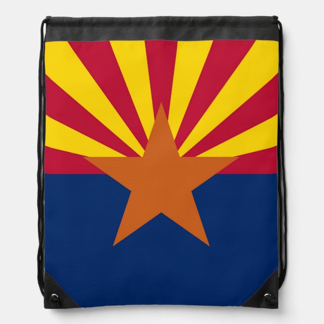 Patriotic drawstring backpack with Flag of Arizona (Front)
