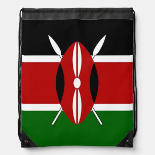 Patriotic drawstring backpack with Flag of Kenya