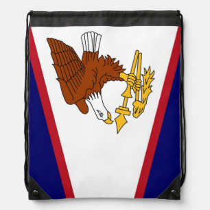 Patriotic drawstring backpack with Flag of Samoa