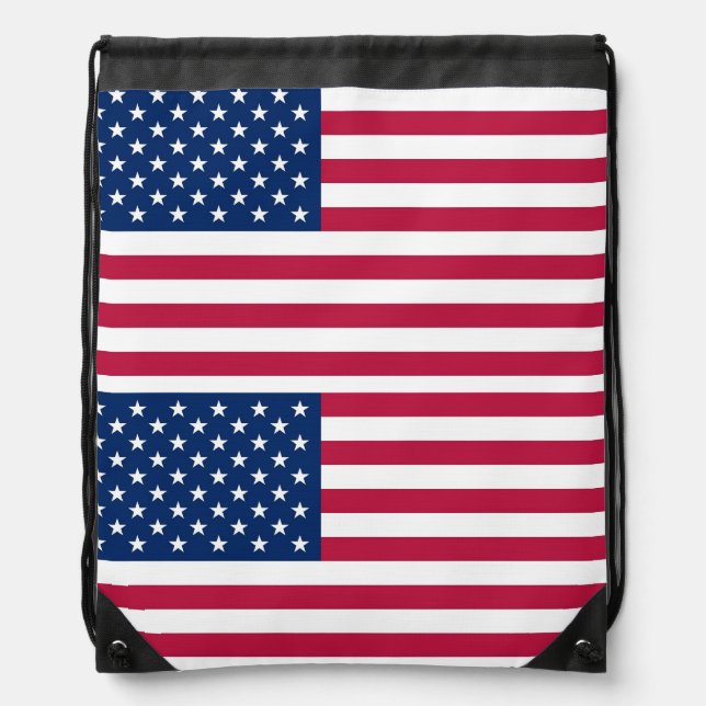 Patriotic drawstring backpack with Flag of USA (Front)