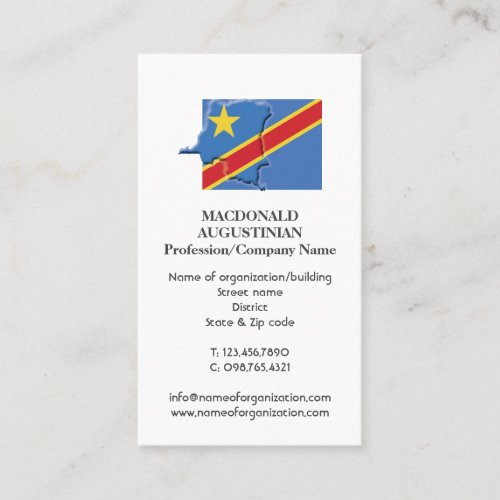 Patriotic  DRC CONGO FLAG  Photo Business Card
