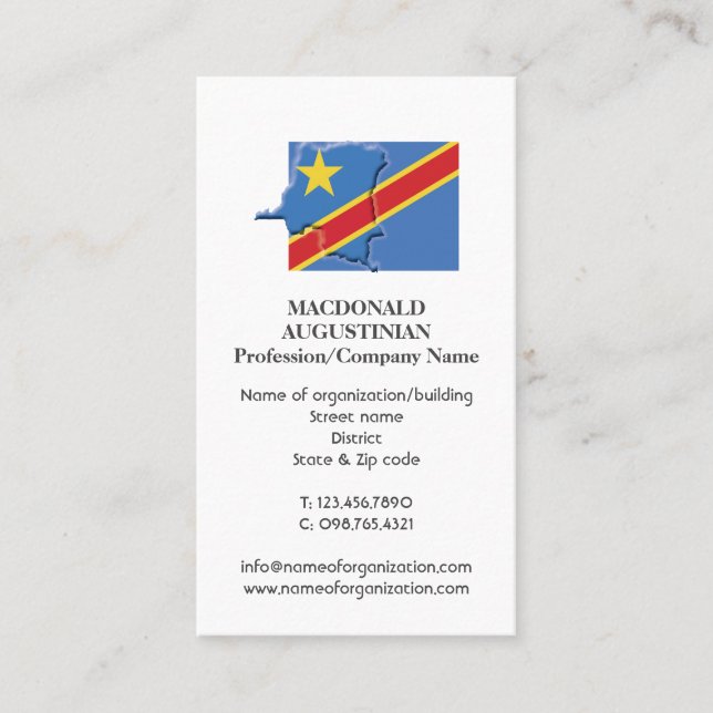 Patriotic | DRC CONGO FLAG | Photo Business Card (Front)